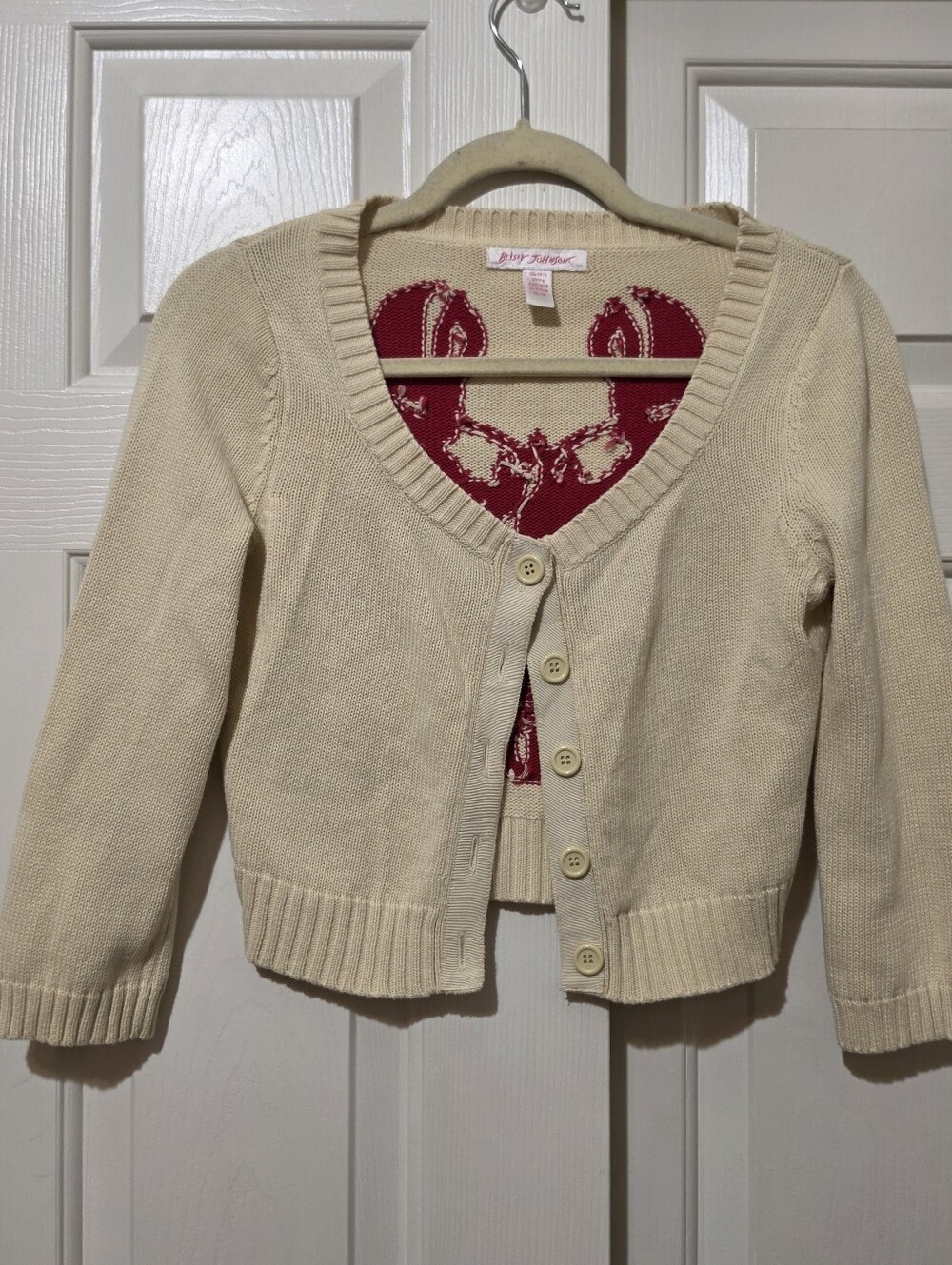 Betsy Johnson Vintage Lobster Cardigan Sz M